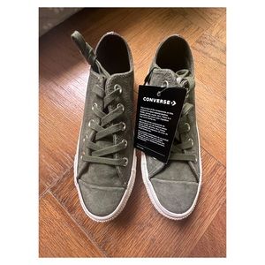 Brand new Converse all-star green suede shoes